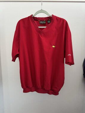 Masters Collection Short Sleeve Pullover Men's Medium Red Wind Rain Golf